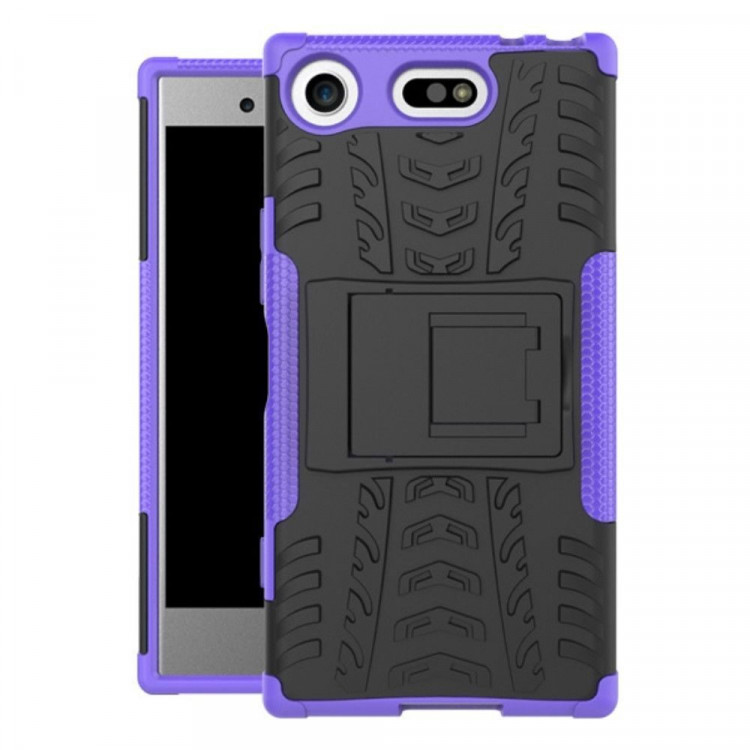Чехол Hybrid Armor для Sony Xperia XZ1 Compact (черный + фиолетовый)