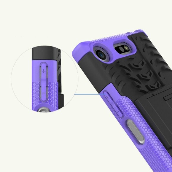 Чехол Hybrid Armor для Sony Xperia XZ1 Compact (черный + фиолетовый)