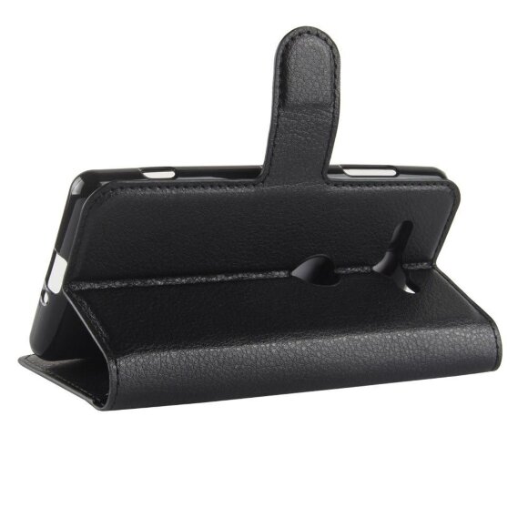 Чехол с визитницей для Sony Xperia XZ2 Compact (черный) Чехол с визитницей для Sony Xperia XZ2 Compact (черный)