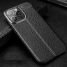 Чехол-накладка Litchi Grain для iPhone 14 Pro (черный)
