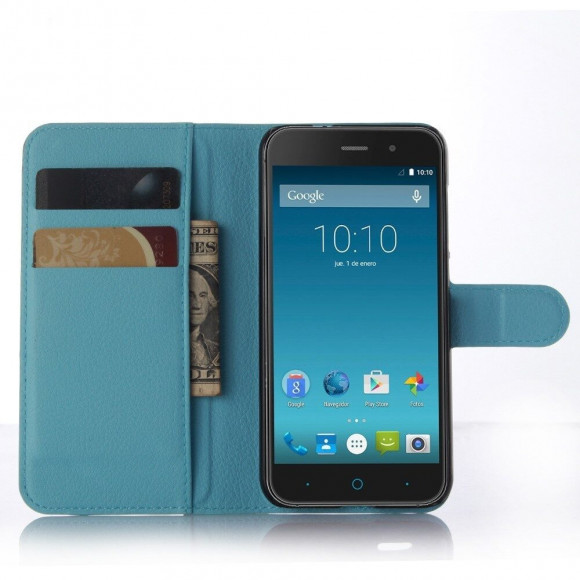 Чехол-книжка с визитницей для ZTE Blade X7 / V6 (голубой) Чехол-книжка с визитницей для ZTE Blade X7 / V6 (голубой)
