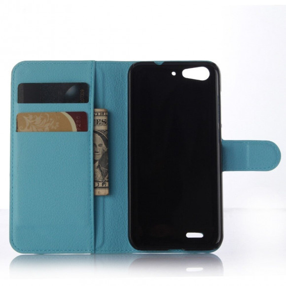 Чехол-книжка с визитницей для ZTE Blade X7 / V6 (голубой) Чехол-книжка с визитницей для ZTE Blade X7 / V6 (голубой)