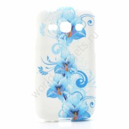 Чехол TPU Blue Lily Flowers для Samsung Galaxy Ace 3 / S7272 / S7275
