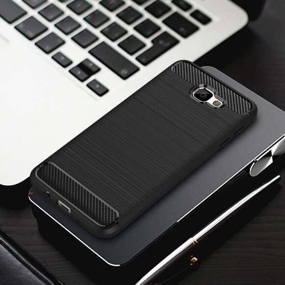 Чехол-накладка Carbon Fibre для Samsung Galaxy J7 Prime SM-G610F/DS (серый) (On7 2016 SM-G6100) Чехол-накладка Carbon Fibre для Samsung Galaxy J7 Prime SM-G610F/DS (серый) (On7 2016 SM-G6100)