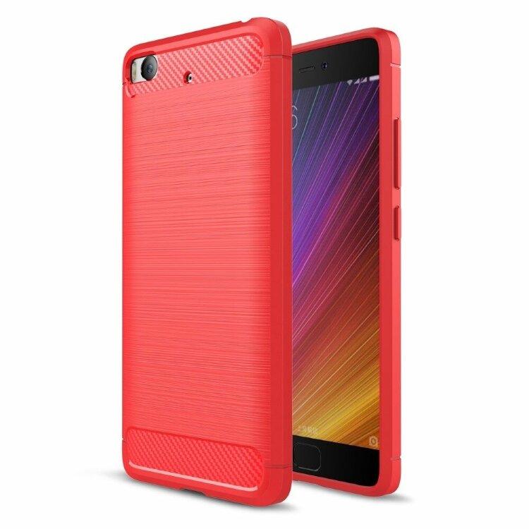 Чехол-накладка Carbon Fibre для Xiaomi Mi5S (красный)
