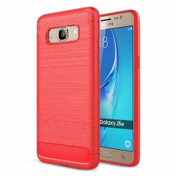 Чехол-накладка Carbon Fibre для Samsung Galaxy J5 (2016) SM-J510F/DS (красный)