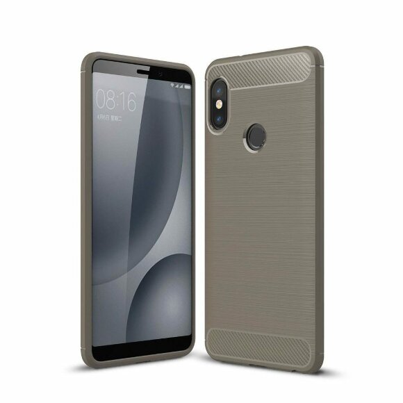 Чехол-накладка Carbon Fibre для Xiaomi Redmi Note 5 / 5 Pro (серый)