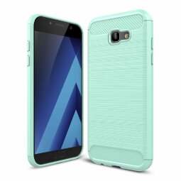Чехол-накладка Carbon Fibre для Samsung Galaxy A7 (2017) SM-A720F (сине-зеленый)