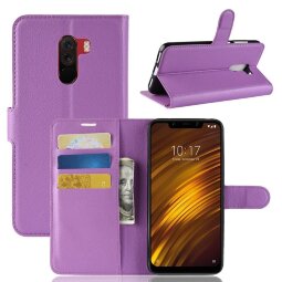 Чехол с визитницей для Xiaomi Pocophone F1 / Poco F1 (фиолетовый)