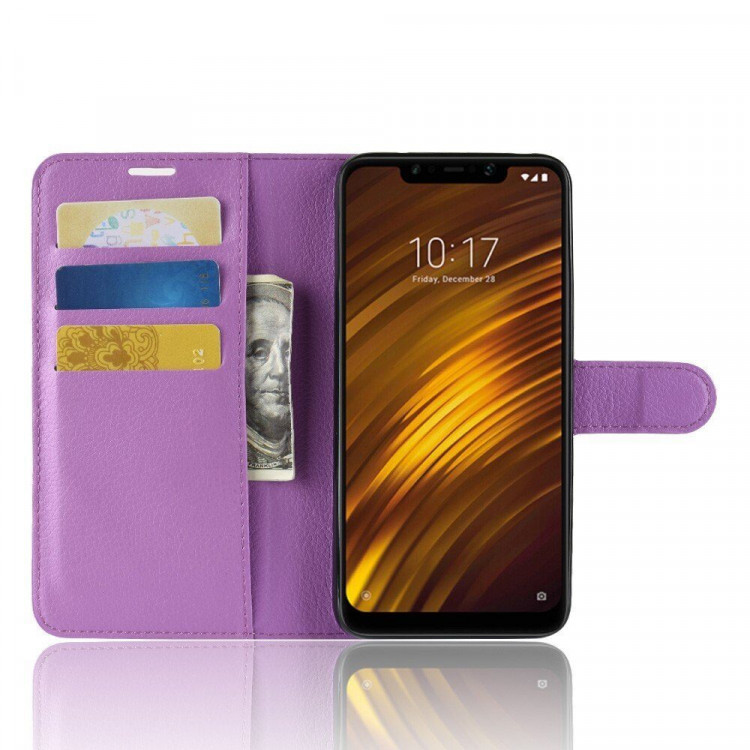 Чехол с визитницей для Xiaomi Pocophone F1 / Poco F1 (фиолетовый)