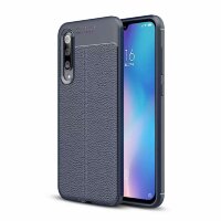 Чехол-накладка Litchi Grain для Xiaomi Mi 9 SE (темно-синий)