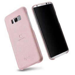Кожаная накладка LENUO для Samsung Galaxy S8+ (розовый)
