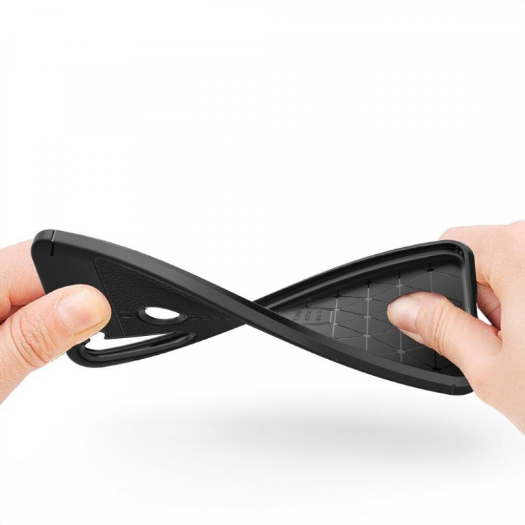 Чехол-накладка Litchi Grain для Xiaomi Redmi Note 8 (темно-синий)