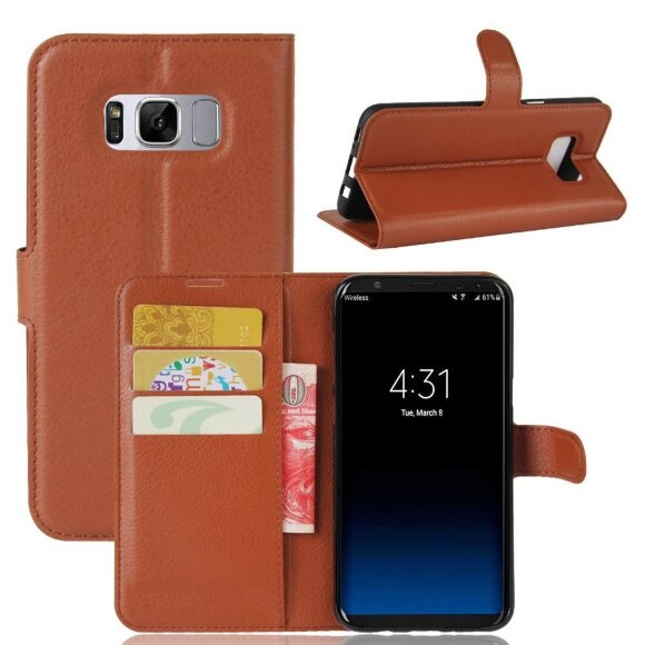 Чехол с визитницей для Samsung Galaxy S8 (коричневый)
