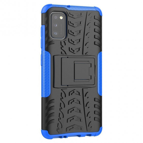 Чехол Hybrid Armor для Samsung Galaxy A41 (черный + голубой)