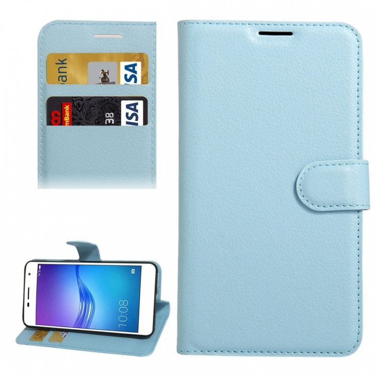 Чехол с визитницей для Huawei Enjoy 6 (голубой)