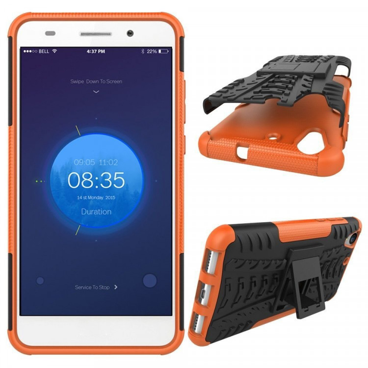 Чехол Hybrid Armor для Huawei Y6 II (черный + оранжевый)