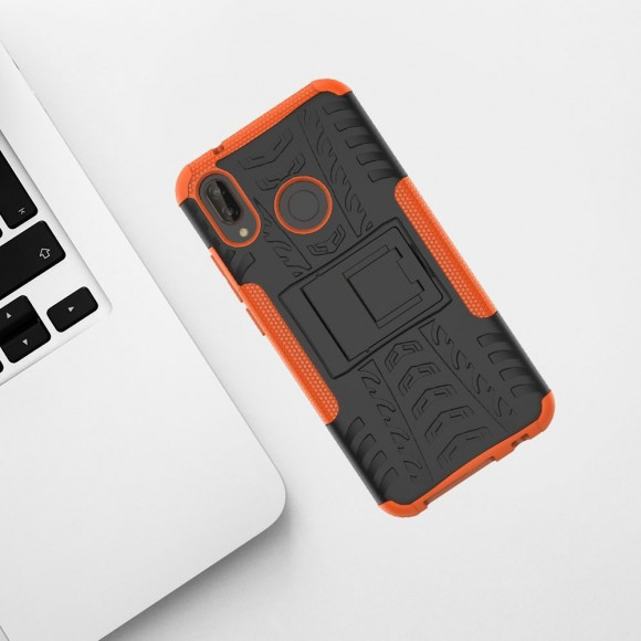 Чехол Hybrid Armor для Huawei P20 Lite / Nova 3e (черный + оранжевый) Чехол Hybrid Armor для Huawei P20 Lite / Nova 3e (черный + оранжевый)