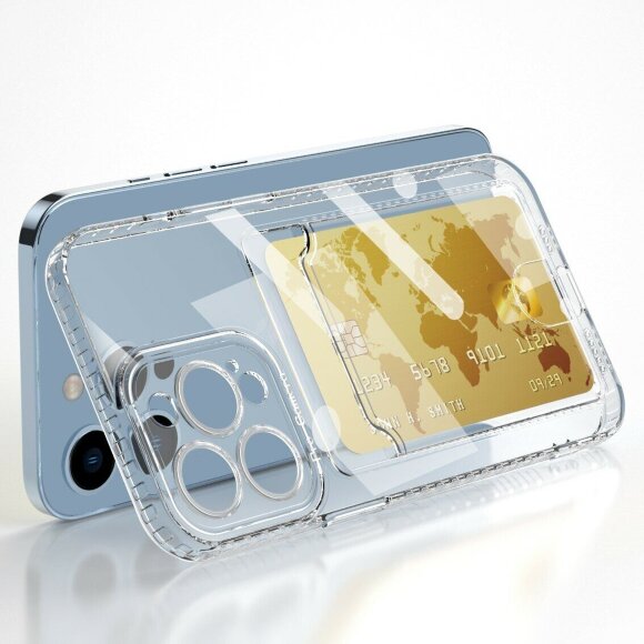 Силиконовый чехол с карманом для карт для iPhone 14 Plus