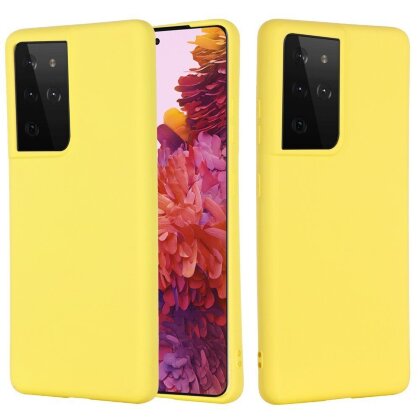 Силиконовый чехол Mobile Shell для Samsung Galaxy S21 Ultra (желтый)
