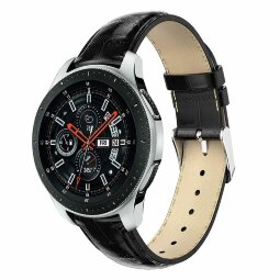 Кожаный ремешок Crocodile Texture для Samsung Gear S3 Frontier / S3 Classic / Galaxy Watch 46мм / Watch 3 (45мм) (черный)