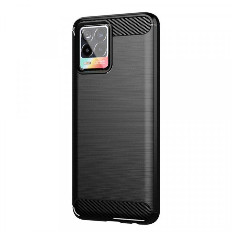 Чехол-накладка Carbon Fibre для Realme 8 / Realme 8 Pro (черный)