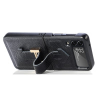 Кожаный чехол для Samsung Galaxy Z Flip 3 (черный)