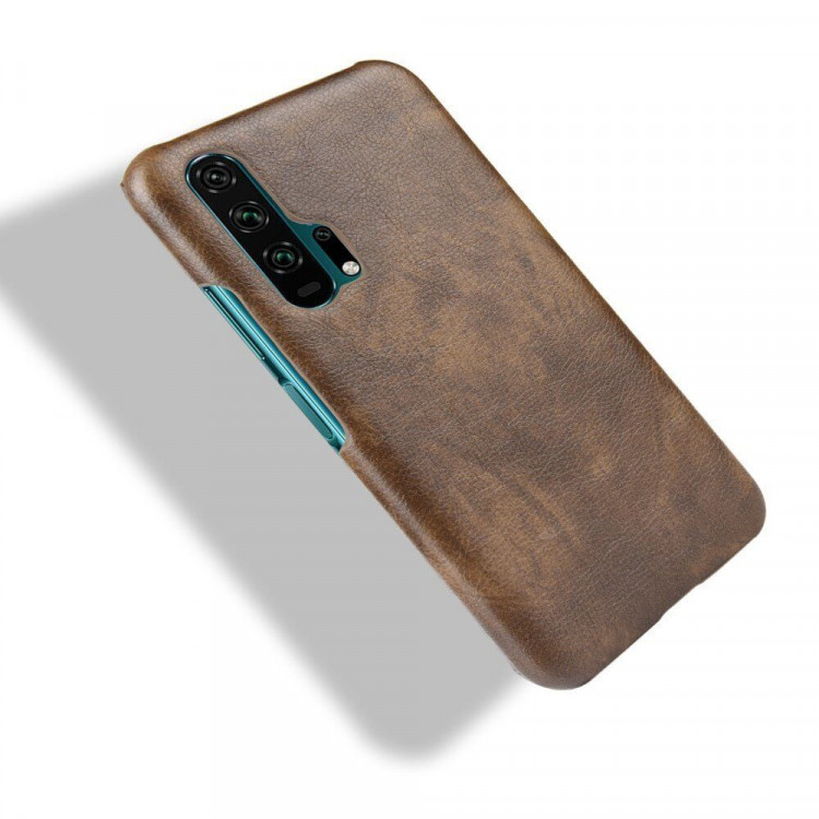 Кожаная накладка-чехол для Huawei Honor 20 Pro (коричневый)