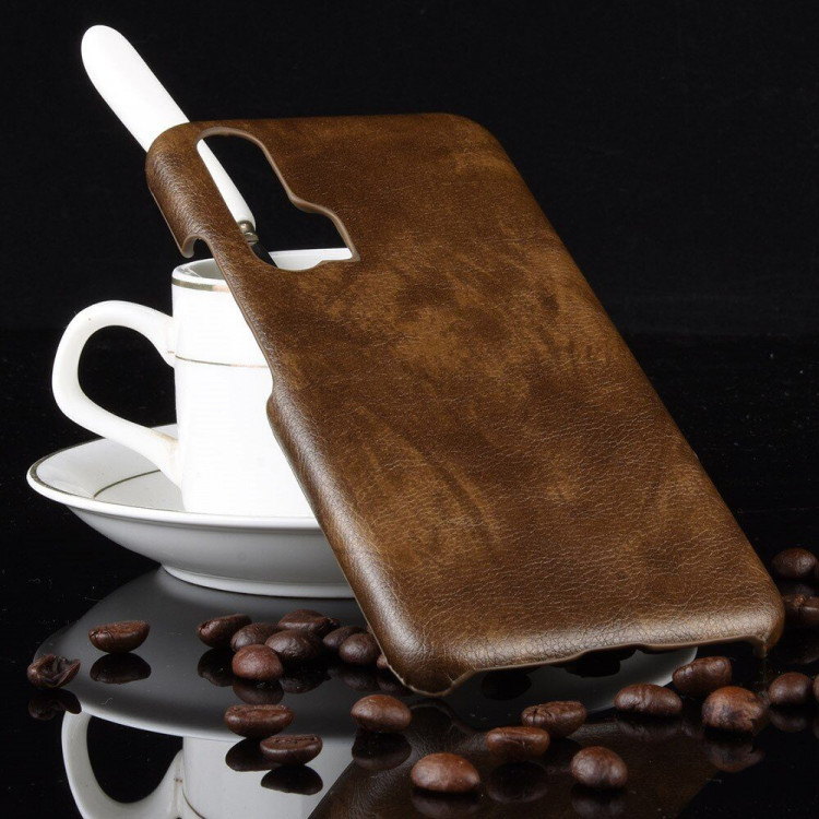 Кожаная накладка-чехол для Huawei Honor 20 Pro (коричневый)