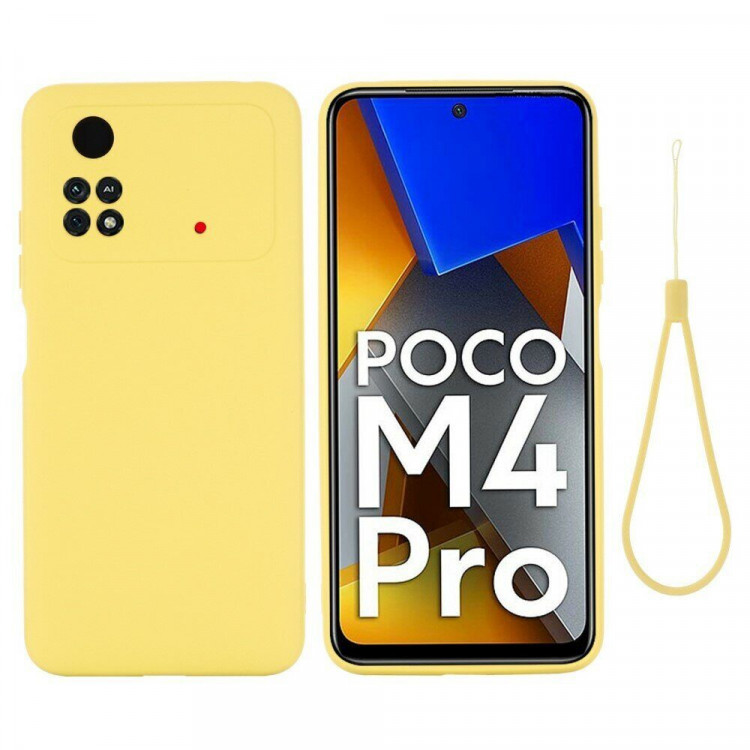 Силиконовый чехол Mobile Shell для Xiaomi Poco M4 Pro 4G (желтый)