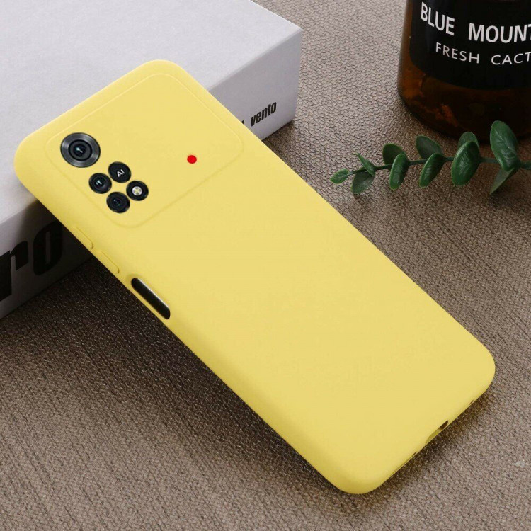 Силиконовый чехол Mobile Shell для Xiaomi Poco M4 Pro 4G (желтый)