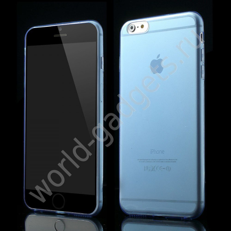 Чехол из мягкого пластика для iPhone 6 Plus (голубой)
