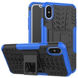 Чехол Hybrid Armor для iPhone X / ХS (черный + голубой)