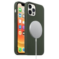 Чехол MagSafe для iPhone 12 Pro Max (темно-зеленый)