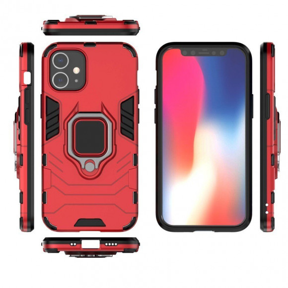Чехол Armor Ring Holder для iPhone 12 mini (красный) Чехол Armor Ring Holder для iPhone 12 mini (красный)