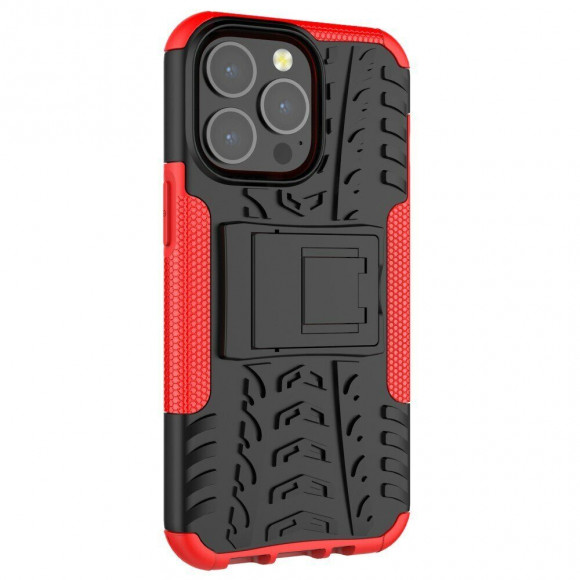 Чехол Hybrid Armor для iPhone 13 Pro (черный + красный)