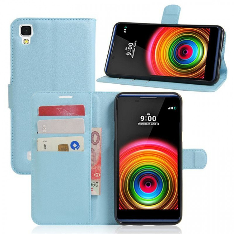 Чехол с визитницей для LG X Style K200DS (голубой)