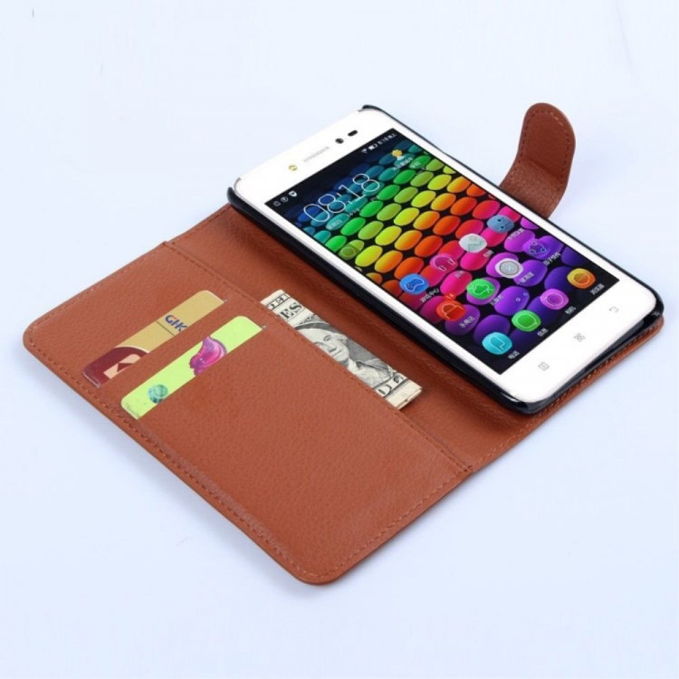 Чехол с визитницей для Lenovo Sisley S90 (коричневый)