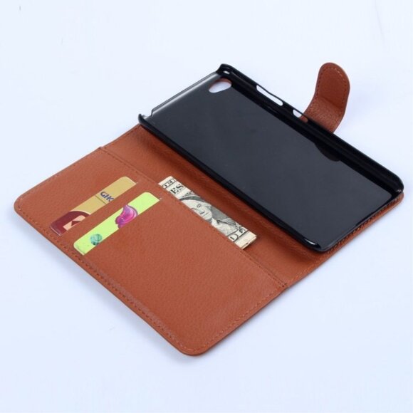 Чехол с визитницей для Lenovo Sisley S90 (коричневый)