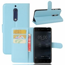 Чехол с визитницей для Nokia 5 (голубой)