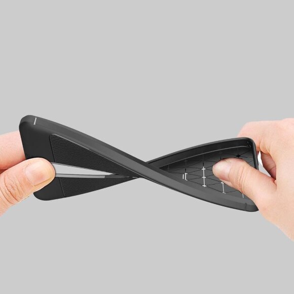 Чехол-накладка Litchi Grain для Nokia 6 (2018) / Nokia 6.1 (серый)