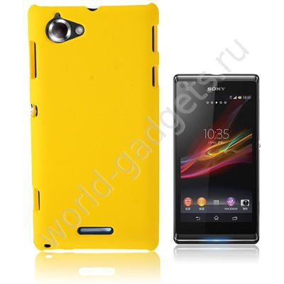 Пластиковый чехол для Sony Xperia L / S36h (желтый)