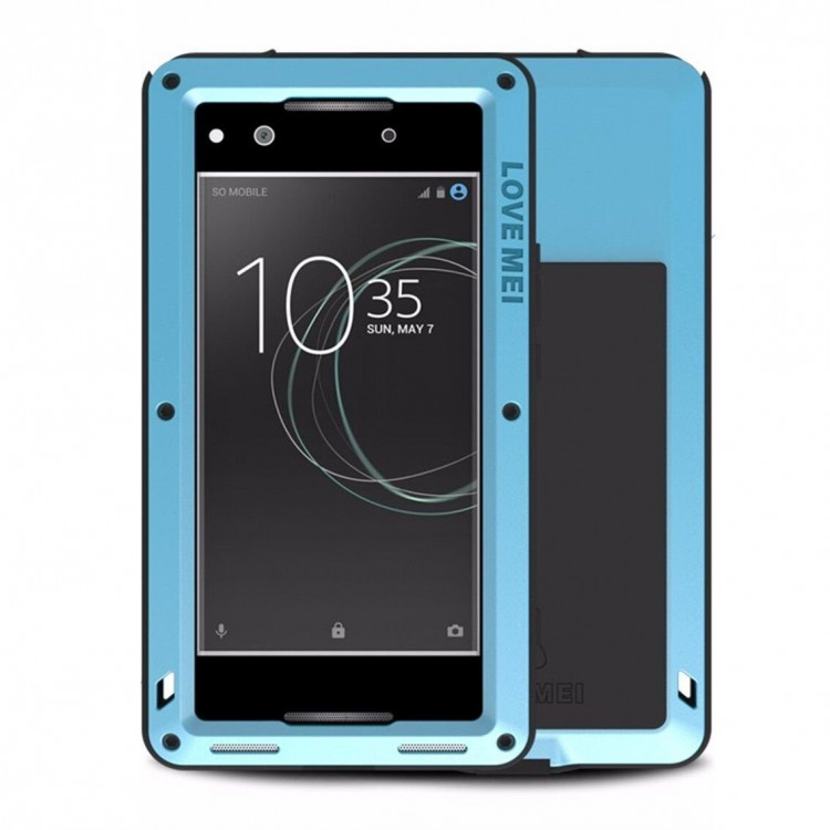 Гибридный чехол LOVE MEI для Sony Xperia XA1 Ultra (голубой)