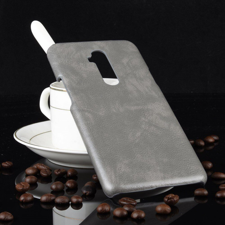 Кожаная накладка-чехол для OnePlus 7T Pro (серый)