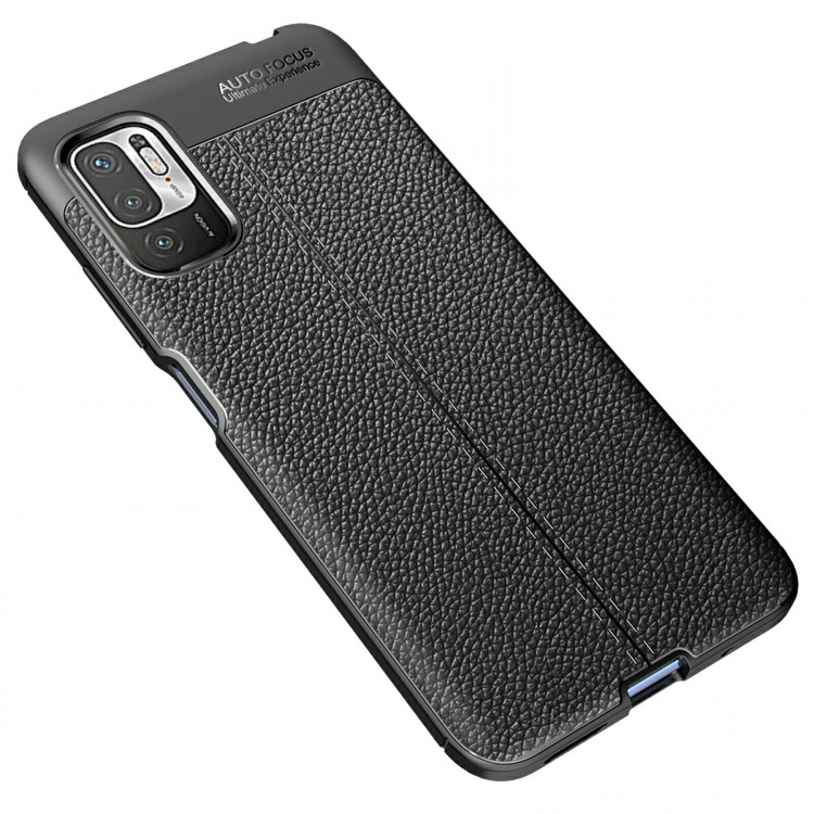 Чехол-накладка Litchi Grain для Poco M3 Pro, Xiaomi Redmi Note 10 5G (черный)