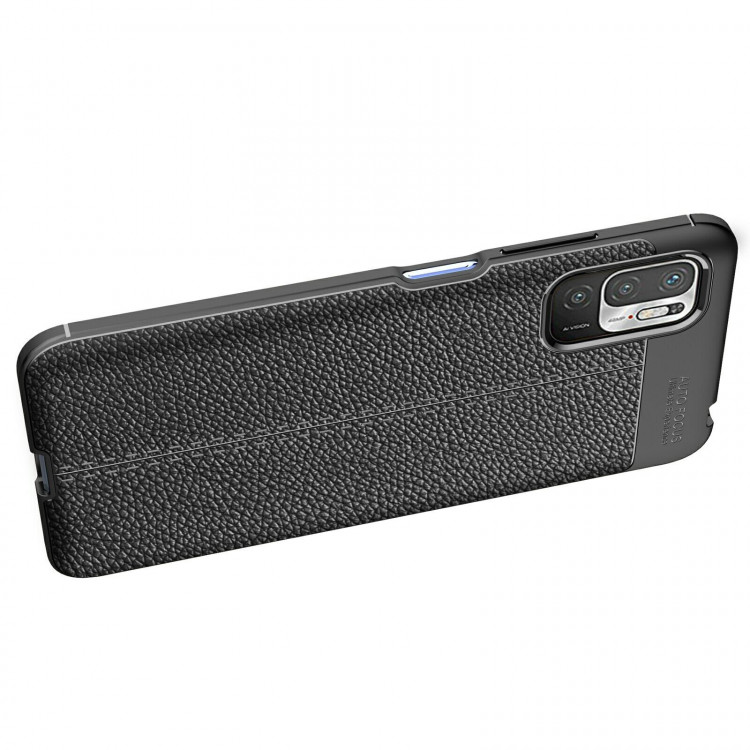 Чехол-накладка Litchi Grain для Poco M3 Pro, Xiaomi Redmi Note 10 5G (черный)