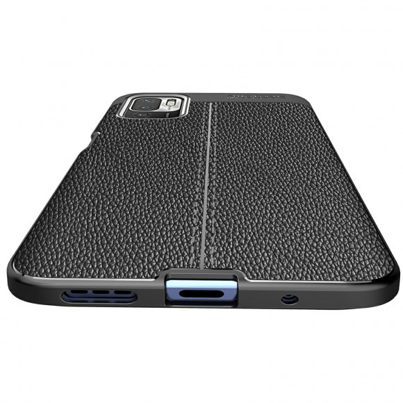 Чехол-накладка Litchi Grain для Poco M3 Pro, Xiaomi Redmi Note 10 5G (черный)