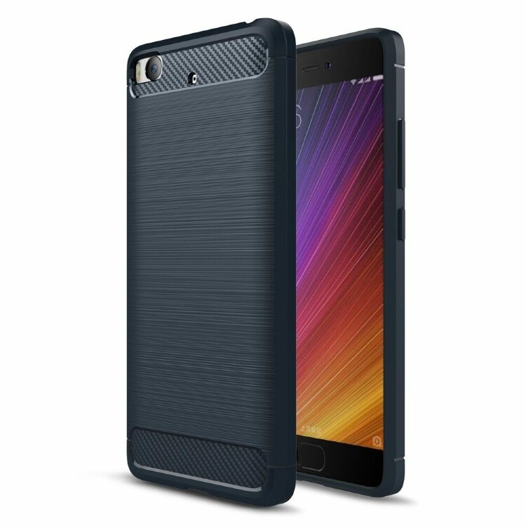 Чехол-накладка Carbon Fibre для Xiaomi Mi5S (темно-синий)