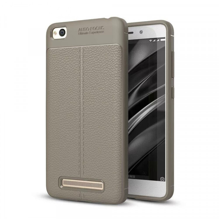 Чехол-накладка Litchi Grain для Xiaomi Redmi 4A (серый)