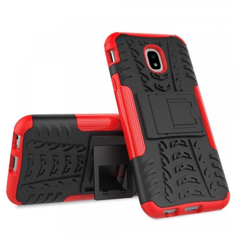 Чехол Hybrid Armor для Samsung Galaxy J3 2017 (черный + красный)